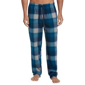 422. Perry Ellis Portfolio Men's Fleece Plaid Sleep Pants Blue Size Large